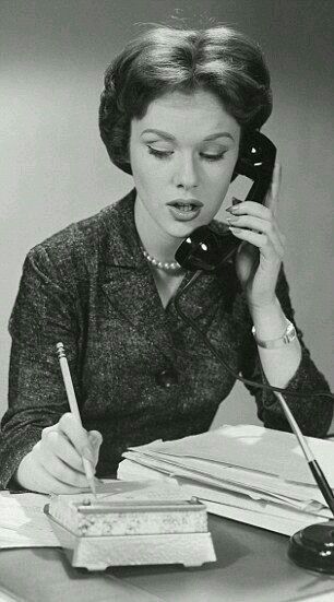 Old image of a woman receptionist