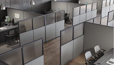 Office with cubicles