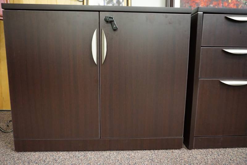 Dark wood office file cabinet