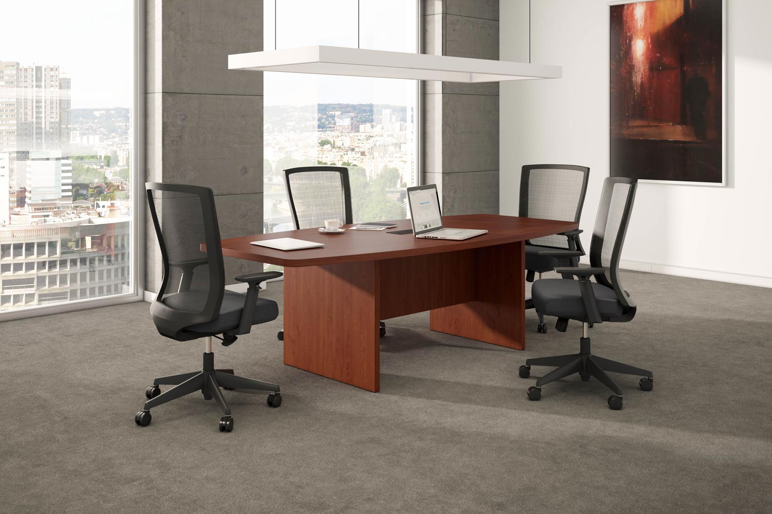 8' Boat Shaped Conference Table