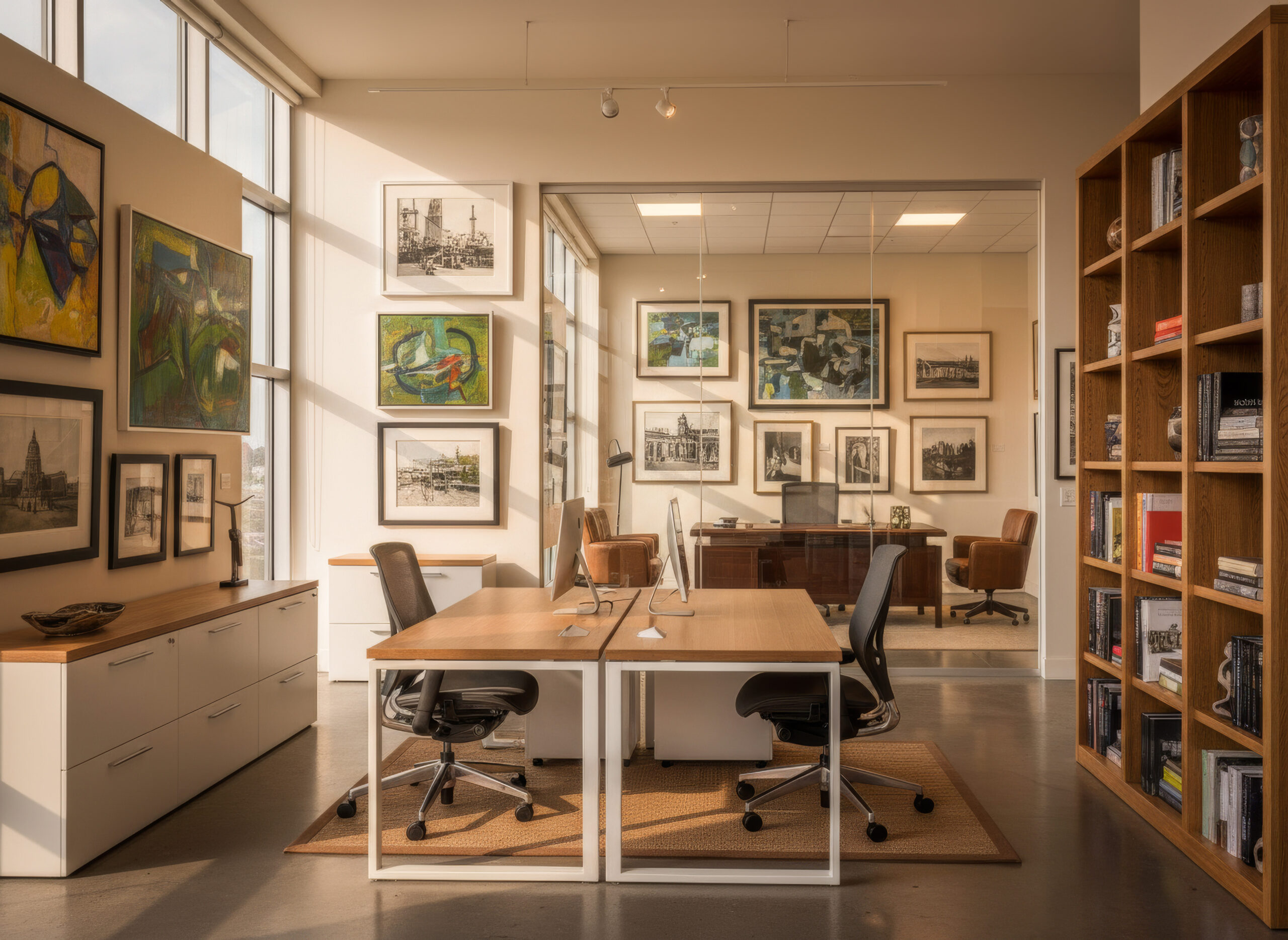 Small Office with 2 Desks and 2 Chairs